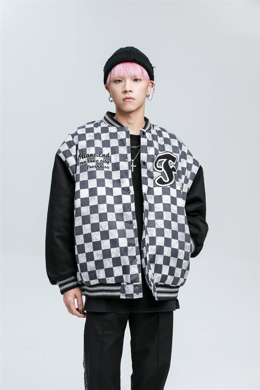 Blouson bomber à carreaux pour l'hiver