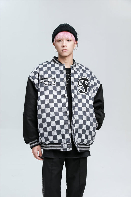 Blouson bomber à carreaux pour l'hiver
