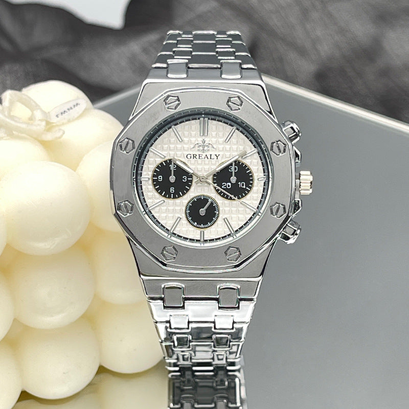 Fashion Men's And Women's Same Steel Belt Quartz With Calendar Waterproof Couple's Watch