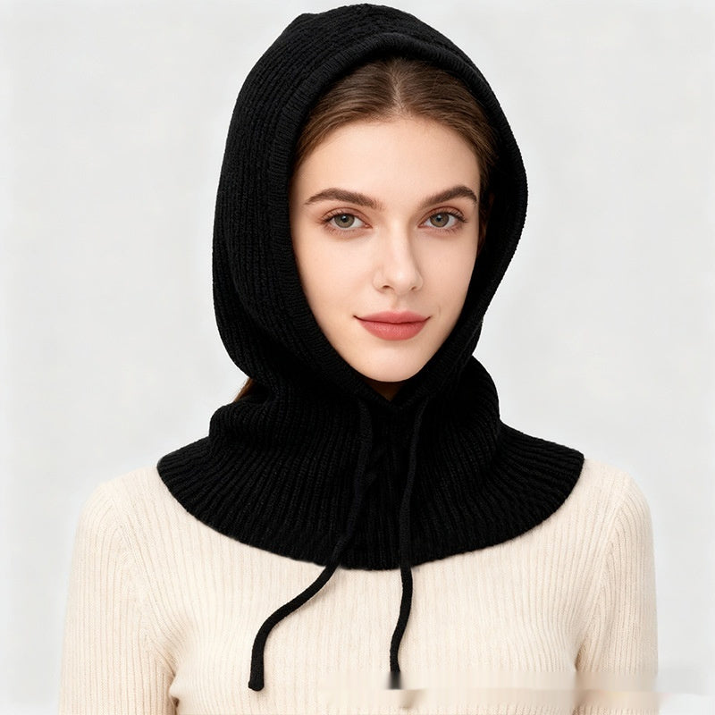 Women's Winter Retro Drawstring Knitted Hat
