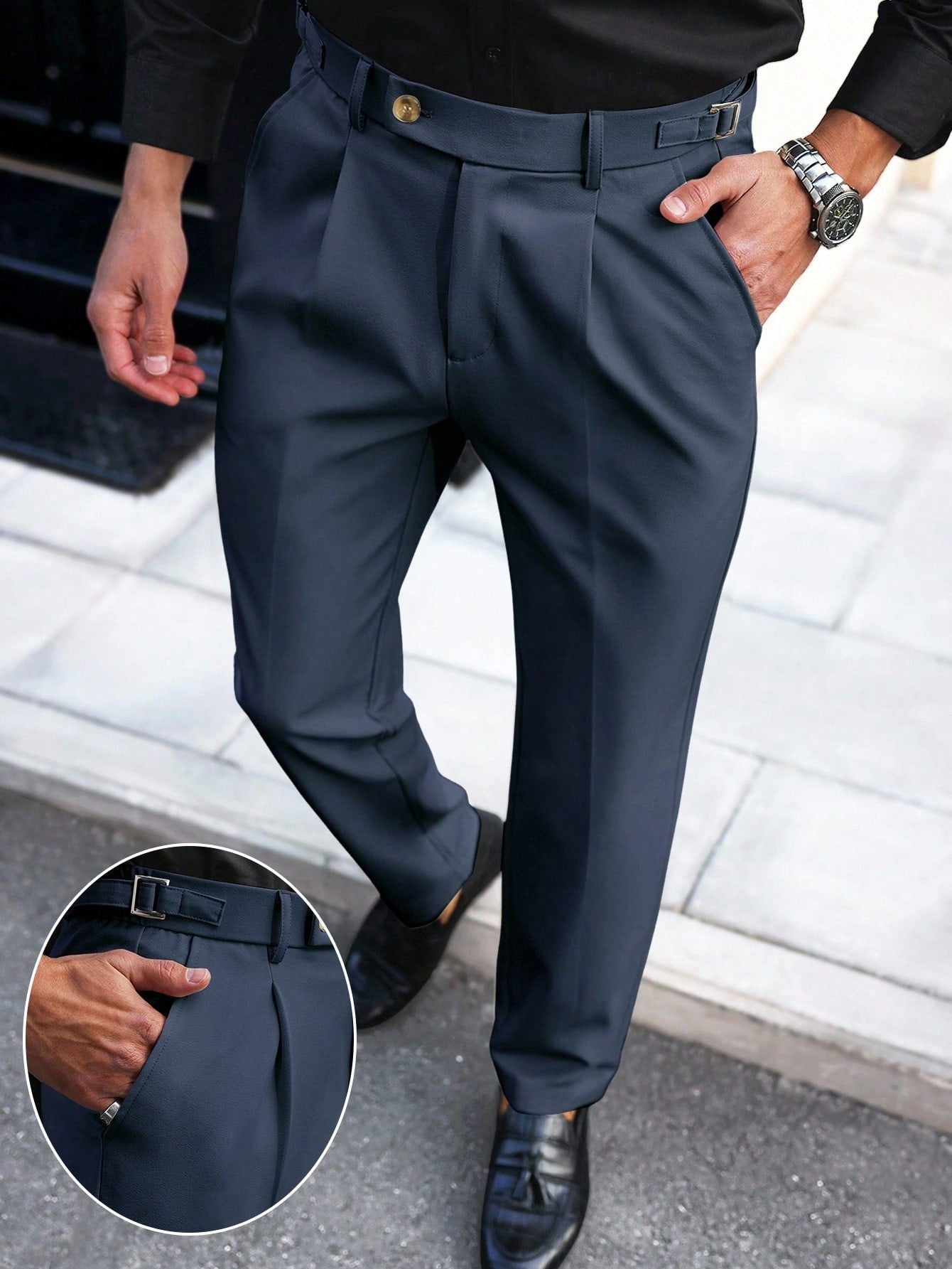 Mens American-style Straight-leg Business-casual Trousers