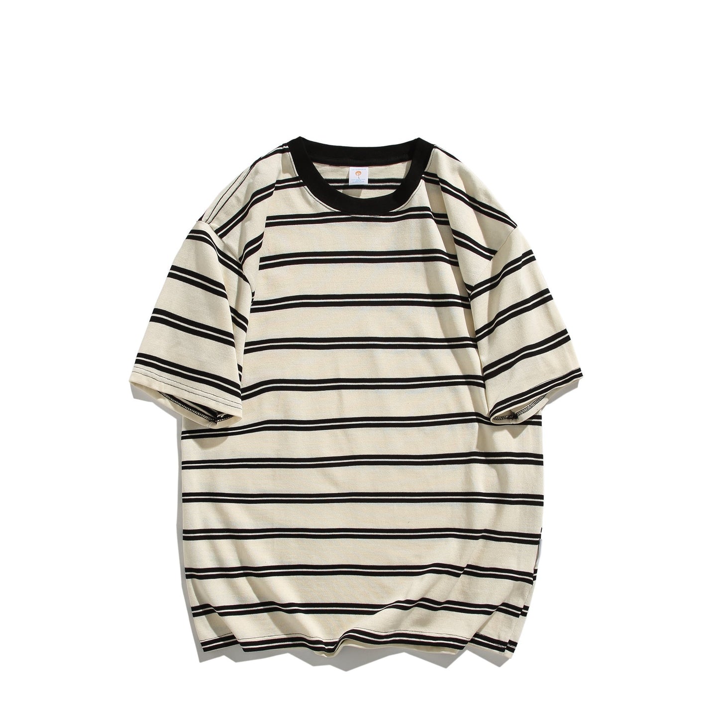 Summer Cotton Round Neck Short Sleeve Shirt