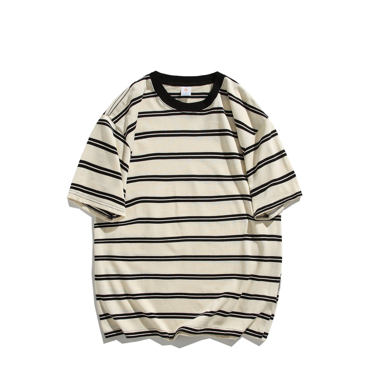 Summer Cotton Round Neck Short Sleeve Shirt