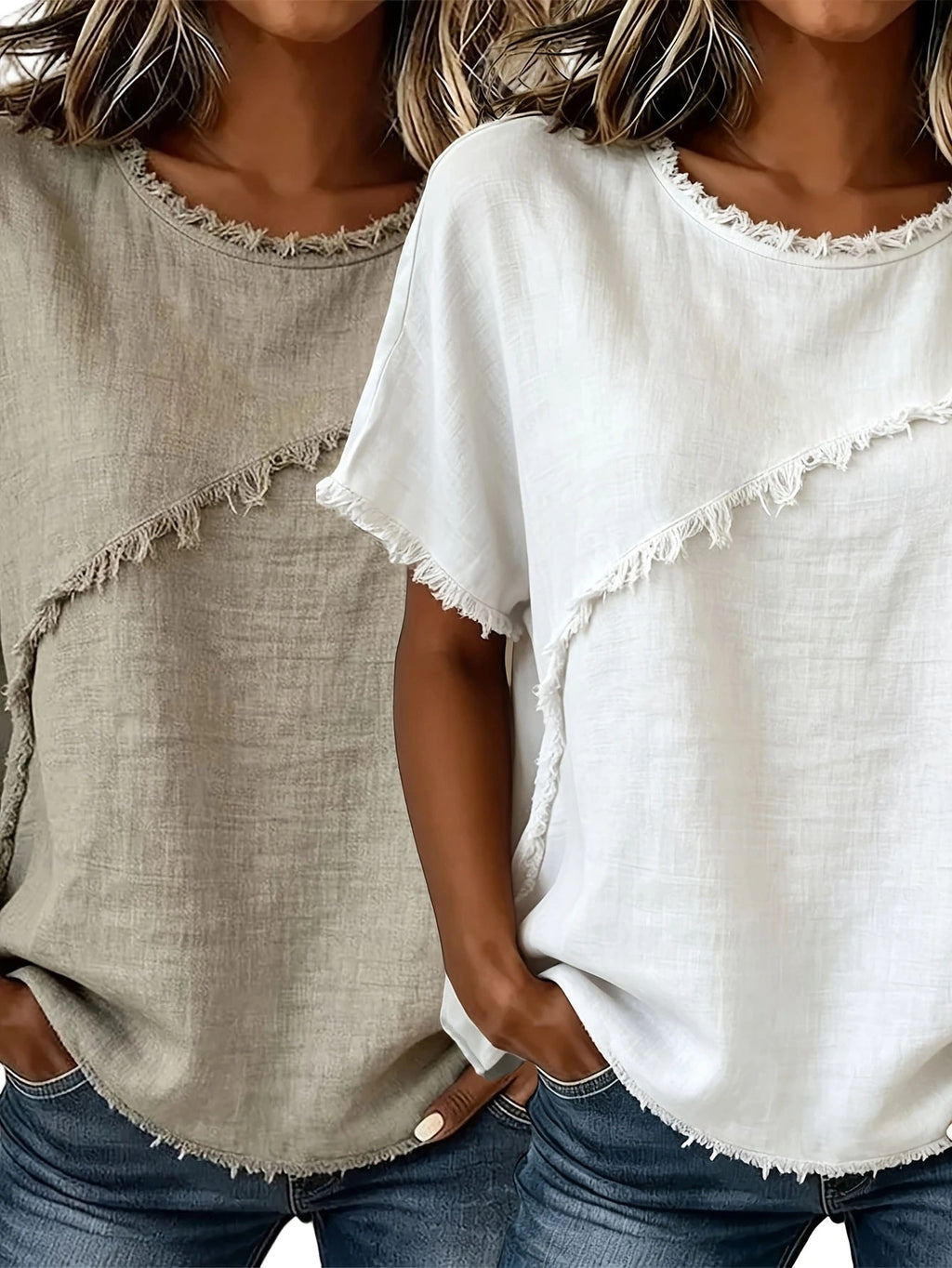 Women's Round-Neck Casual Loose Short-Sleeve Top