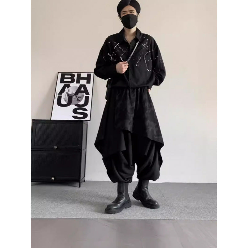 Irregular Culottes Mens Plus-size Harem Pants