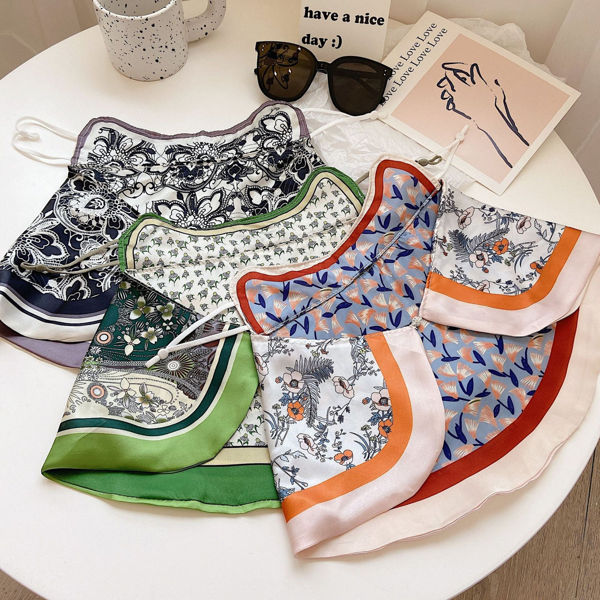 Female Printed Breathable Eye Corner Protection Summer Sunscreen Mask