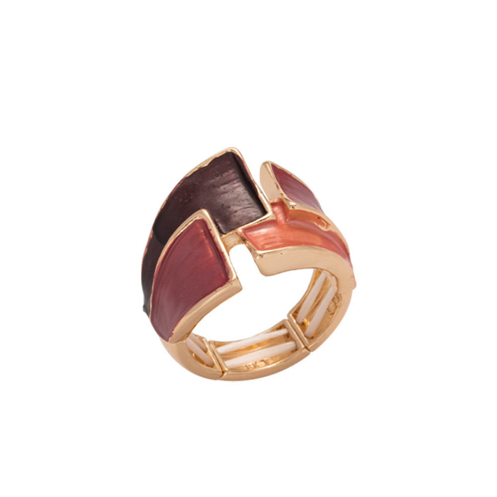 Womens Colorful Painted Oil Casual Ring