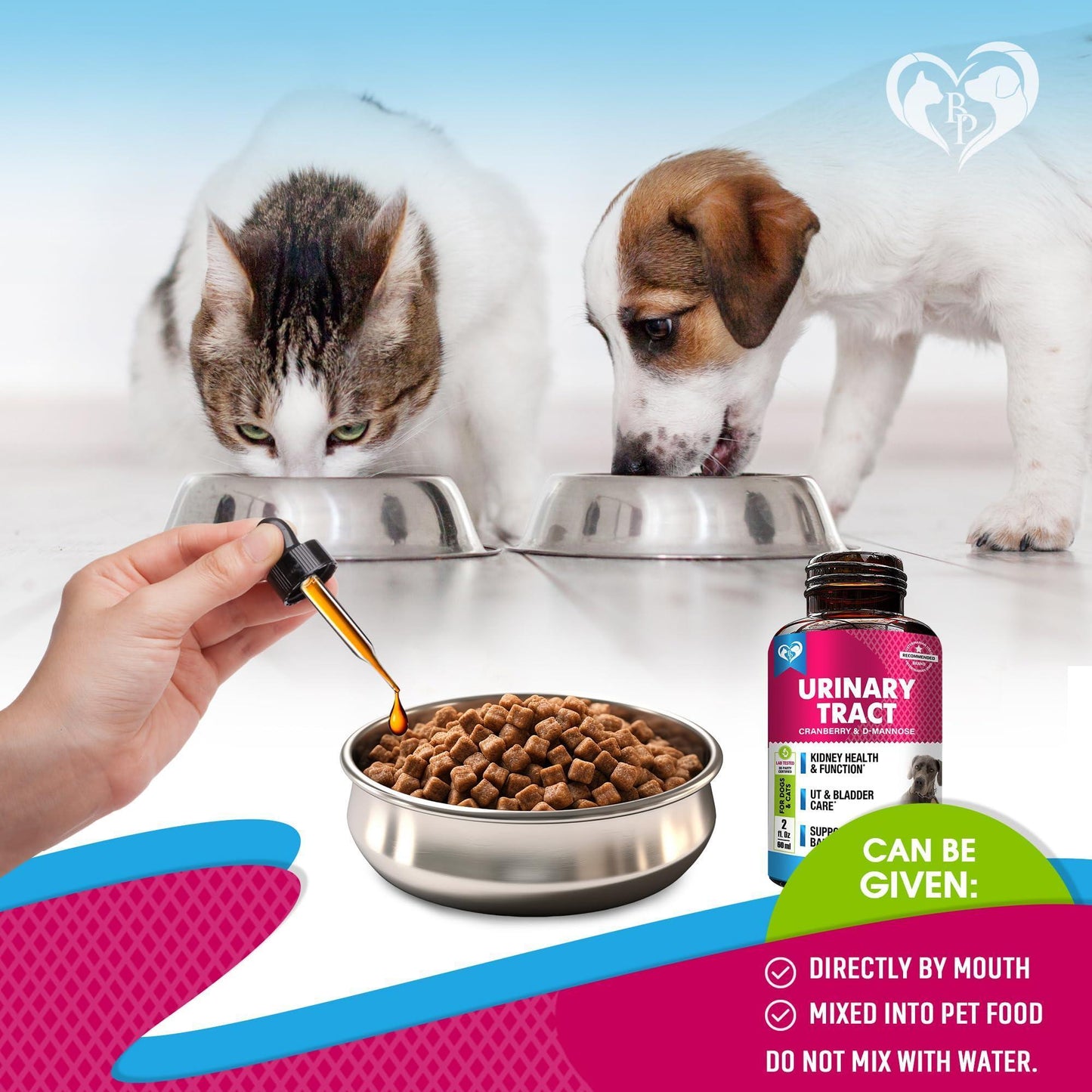 Cat & Dog UTI Treatment Drops 60 ml 2-Pack Cranberry & D-Mannose Bladder Support