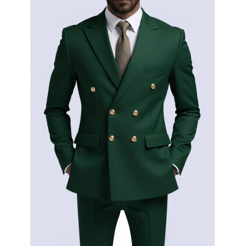Mens Double-Breasted Fashionable Casual Blazer
