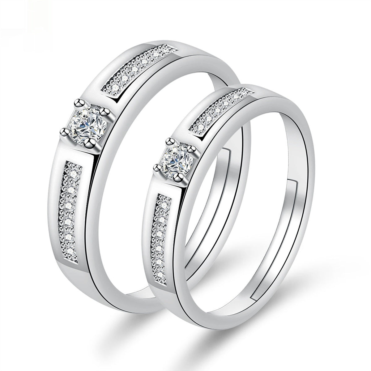 Moissanite Engagement Couple Couple Rings