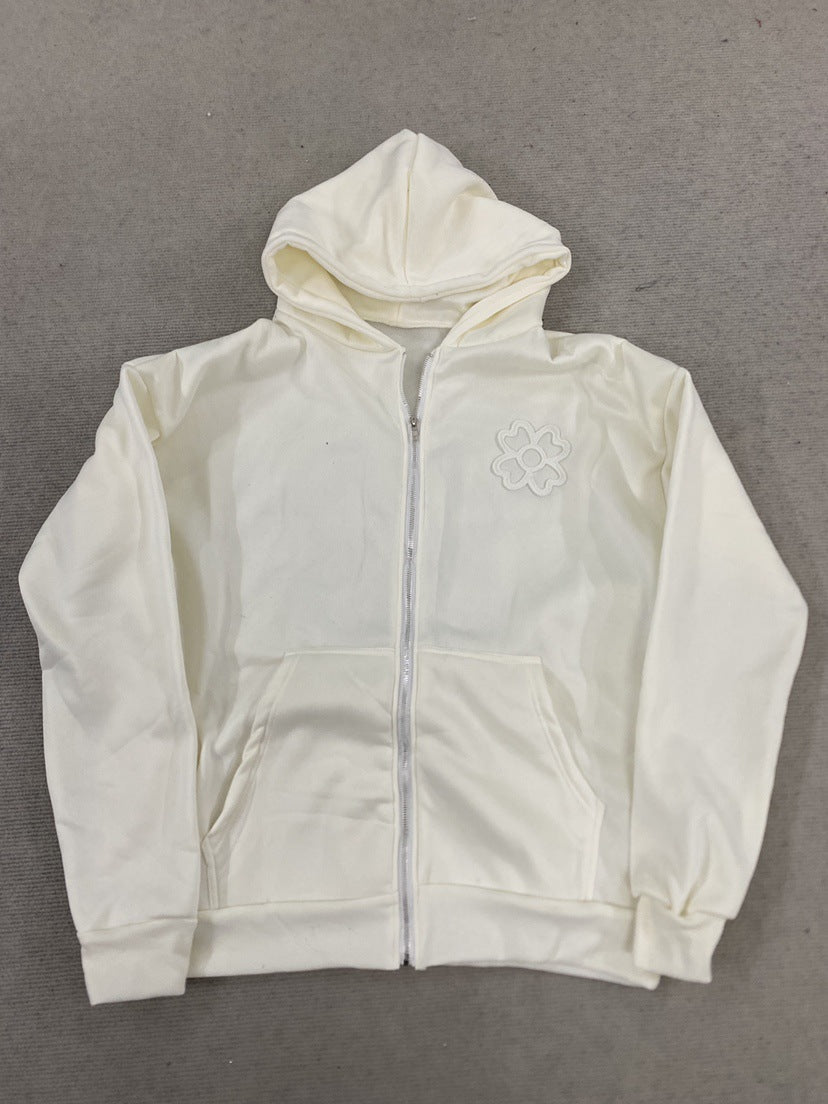 Loose-fit Tailored Hooded Zip-up Sweatshirt Jacket