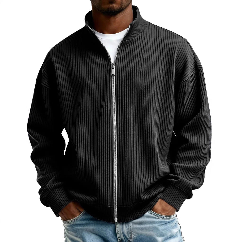 Mens Full-Zip Mock-Neck Sweater New FallWinter Style