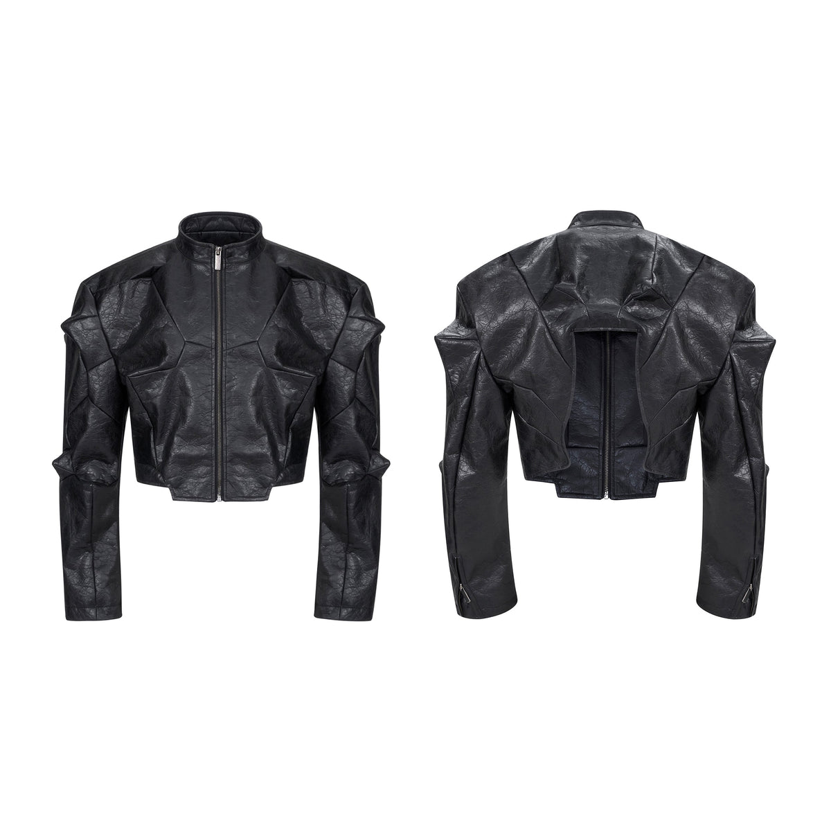 Special-shaped Deconstruction Stitching Pu Leather Pants Men's Autumn