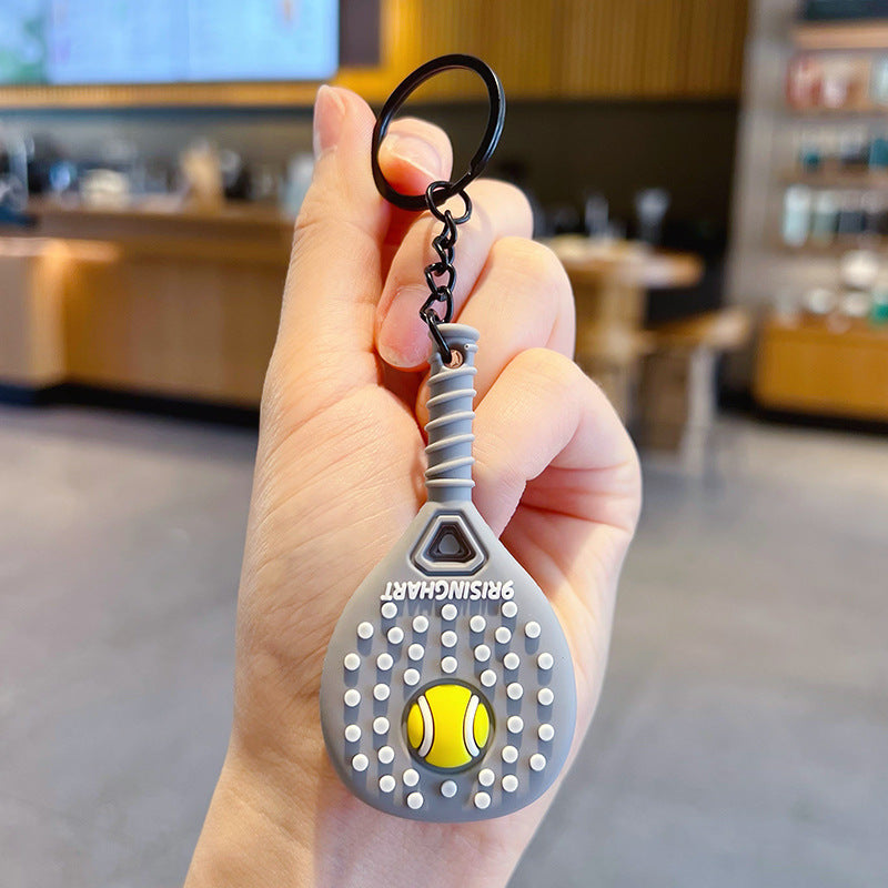Creative Tennis Racket Sports Keychain Pendant