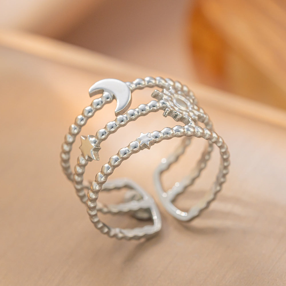 Stainless Steel Adjustable Open Ring For Women