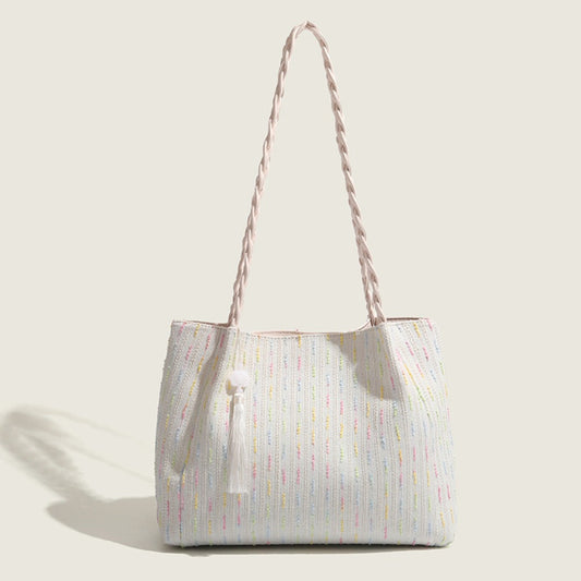 Knitted tote bag, women hobo bag, women's large capacity shoulder bag, commuter shoulder canvas bag women