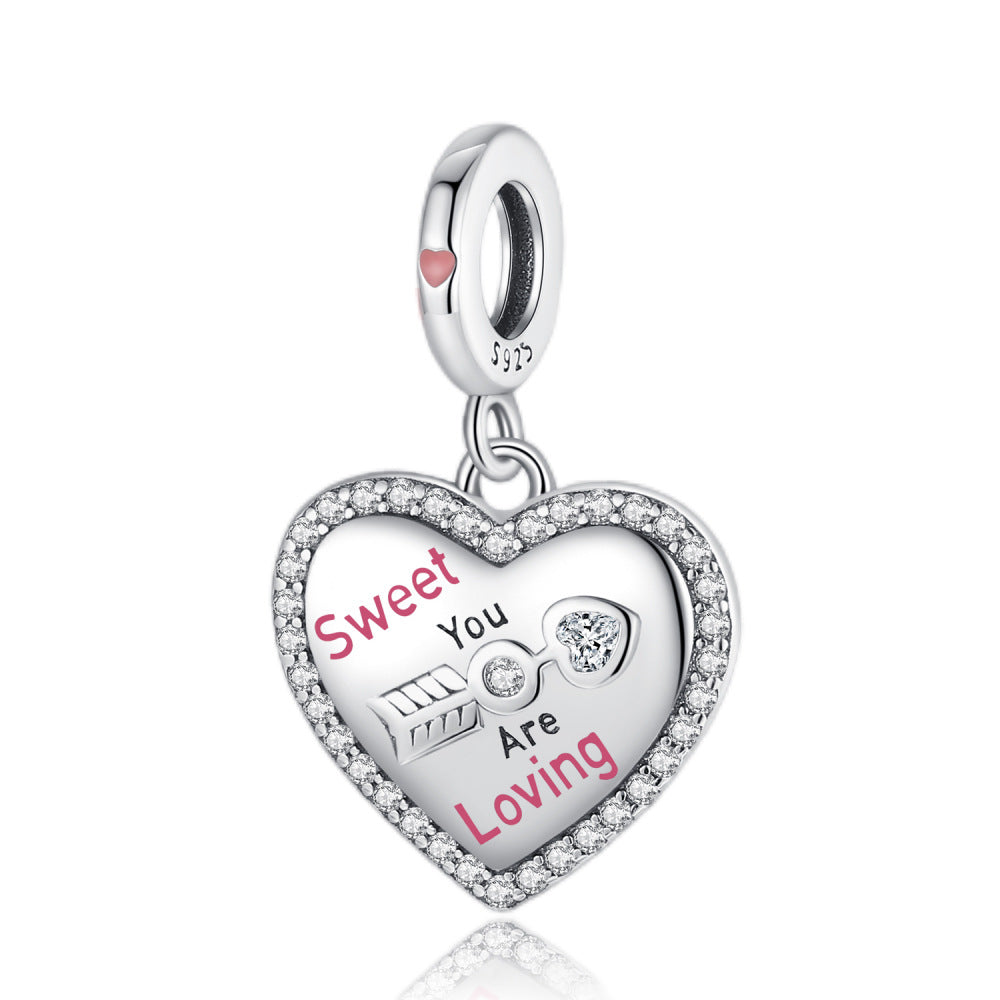 Silver-plated Beaded Pendant Bracelet DIY Accessories Loose Beads