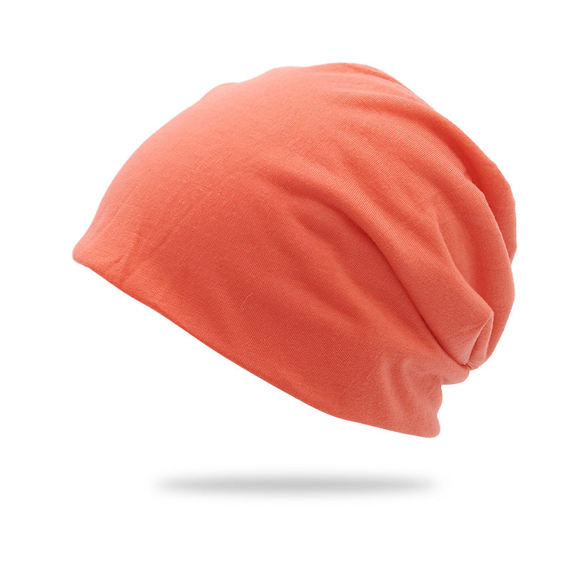 Solid-color Double-layer Pullover Beanie Thin Style