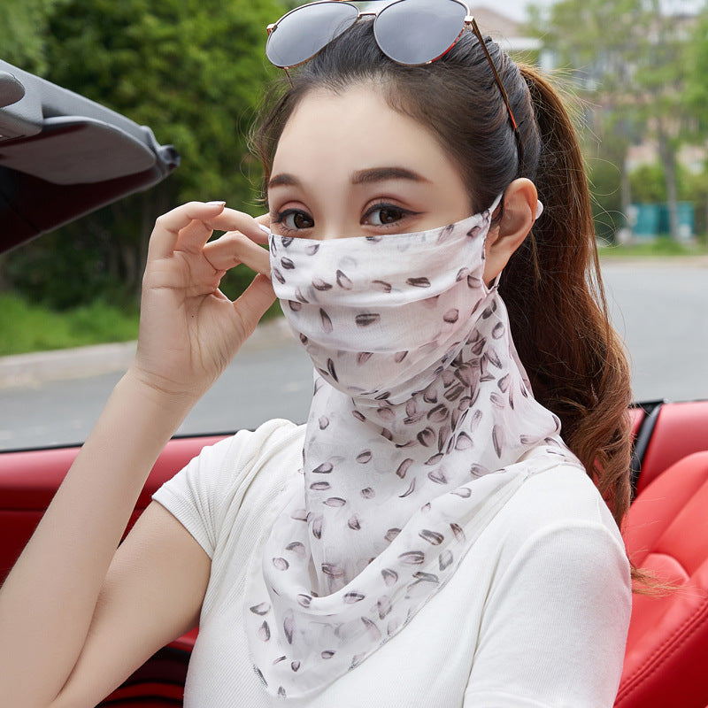 Silk Mask Breathable Neck-Covering Skin-Caring Veil For Women