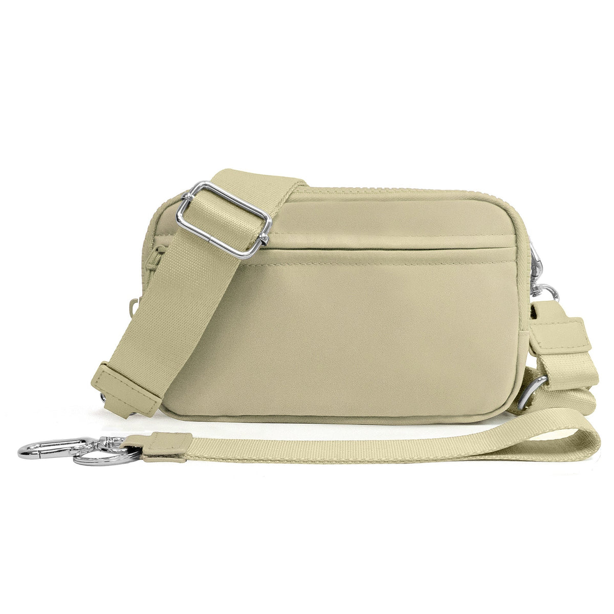 Mens Double-Layer Polyester Waterproof Crossbody Waist Bag