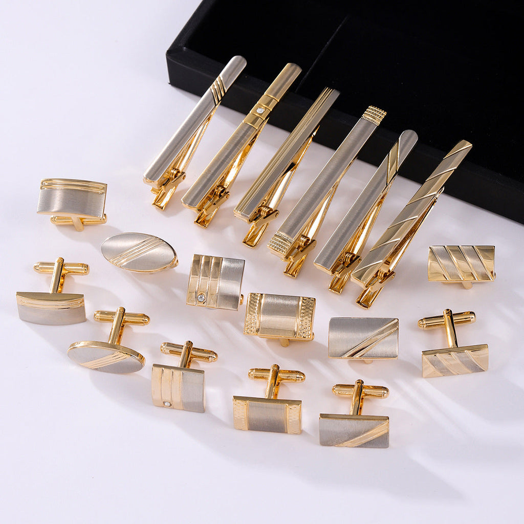 Mens Formal Business Cufflinks And Tie Clip Set