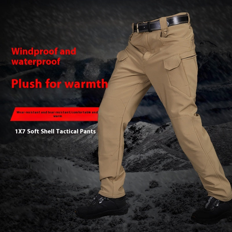 Men's Winter Fleece-lined Waterproof Tactical Pants