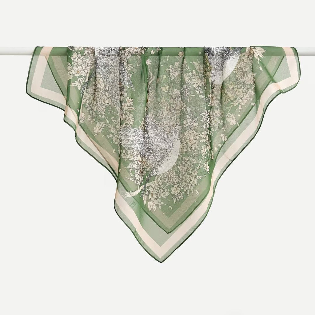 Versatile Printed Thin Square Scarf