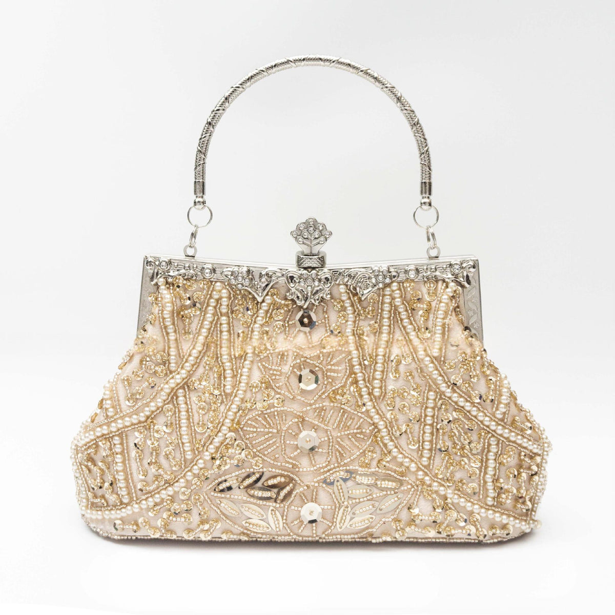 Vintage Handmade Beaded Embroidery Evening Bag For Gowns