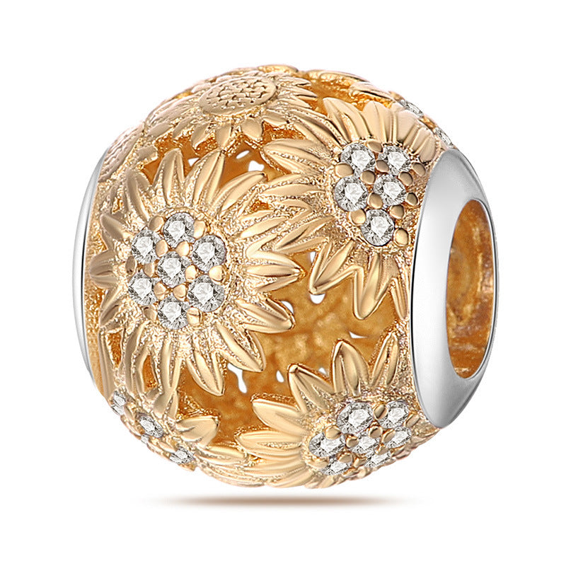 Sunflower-shaped Copper Bead Pendant Bracelet Accessory