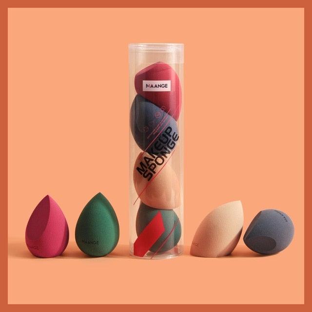 4Pcs Makeup Sponge Set Blender Cosmetics Concealer Blending Powder Liquid Cream Colorful Makeup Sponges Set For Womens