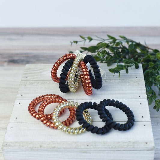 Large Hair Coil Set in Black and Orange