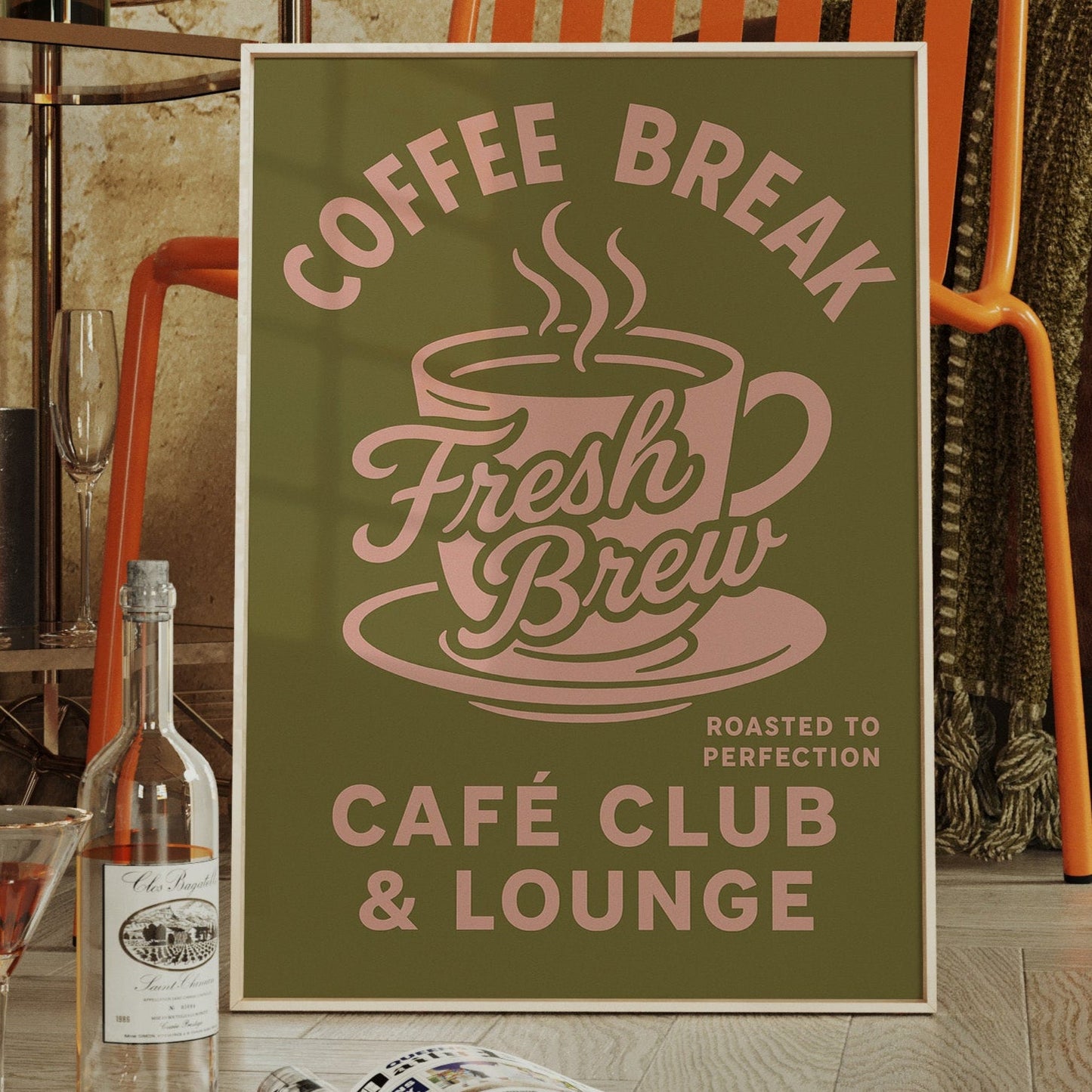 Affiche Rétro Café Fraîchement Préparé