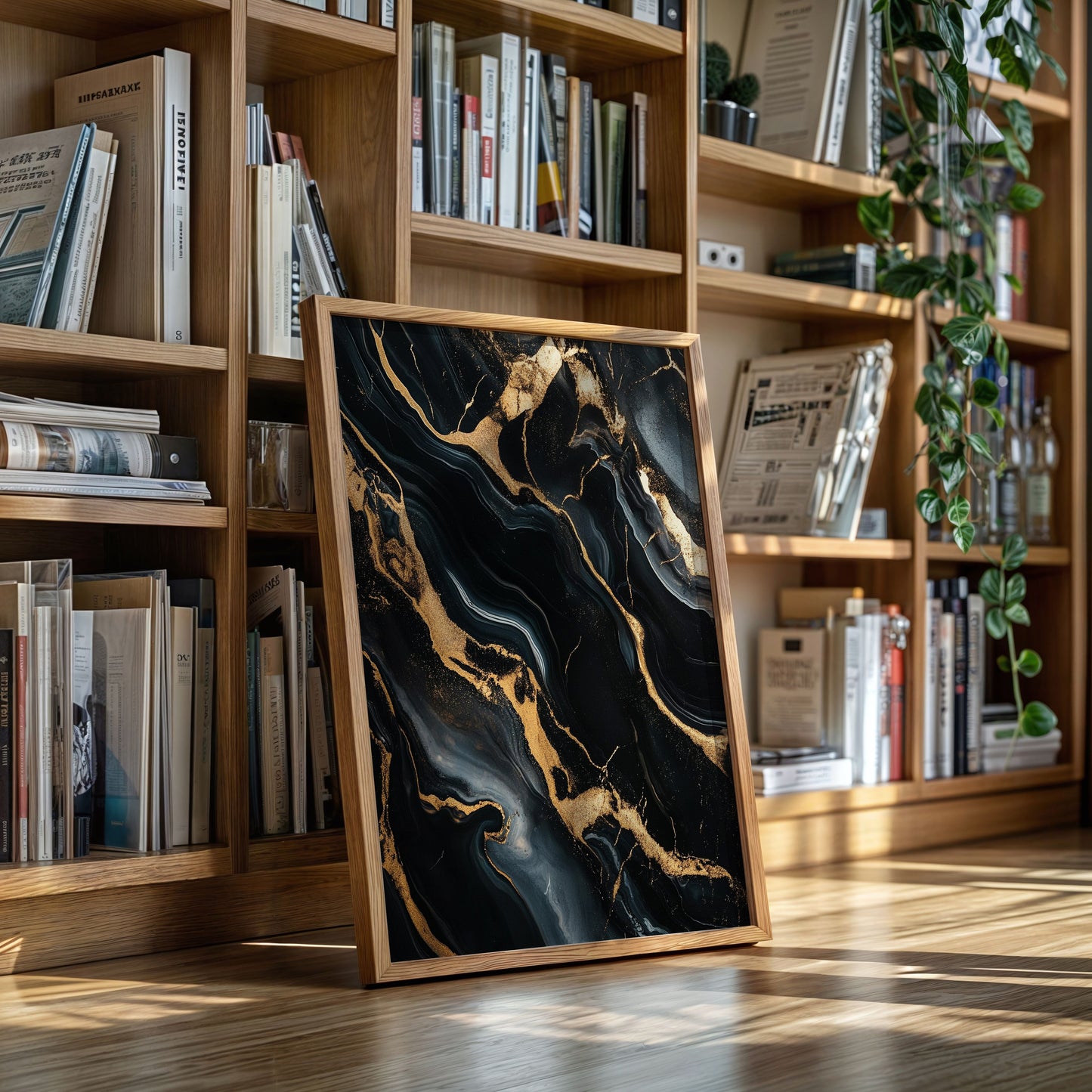 Black Marble Blaze with Liquid Gold