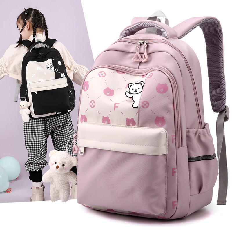Schoolbag Lightweight And Large Capacity Elementary School Studebt Cute Bear Backpack