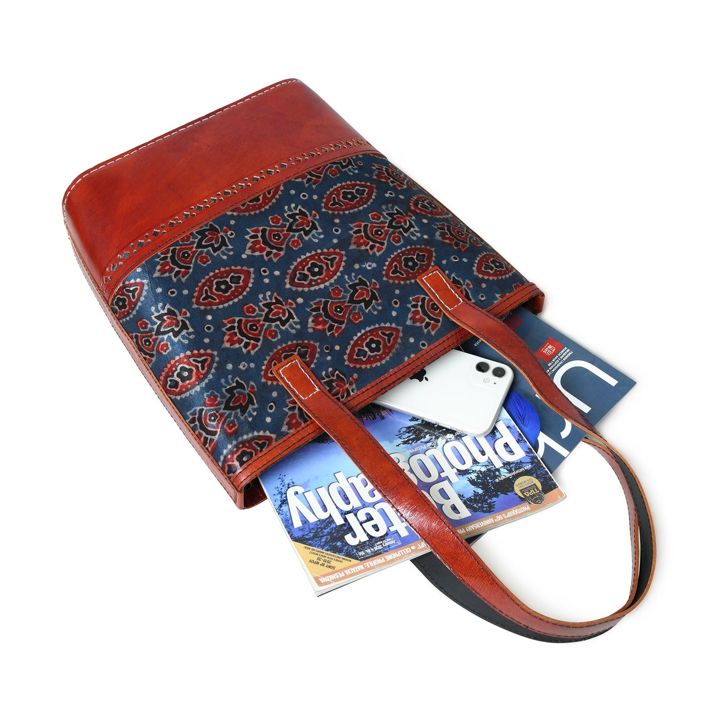 Neela Ajrakh Ledertasche
