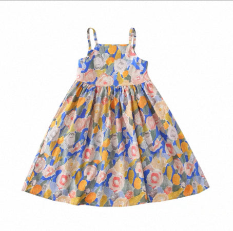 Dopamine Seaside Tyndall-effect Skirt With Print Parent-child Matching Outfits