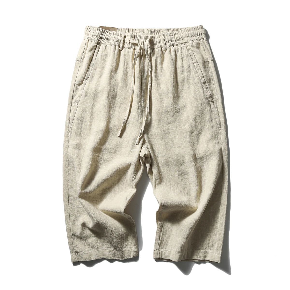 Casual Cool Breathable Cotton Linen Capri Pants