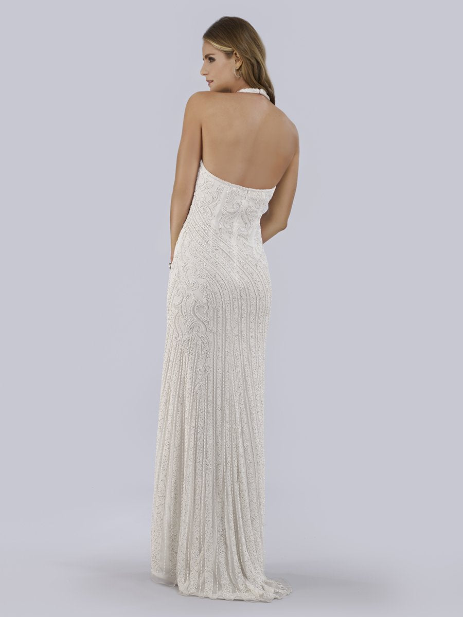 Robe de mariée perlée Lara Dawson avec col Américain