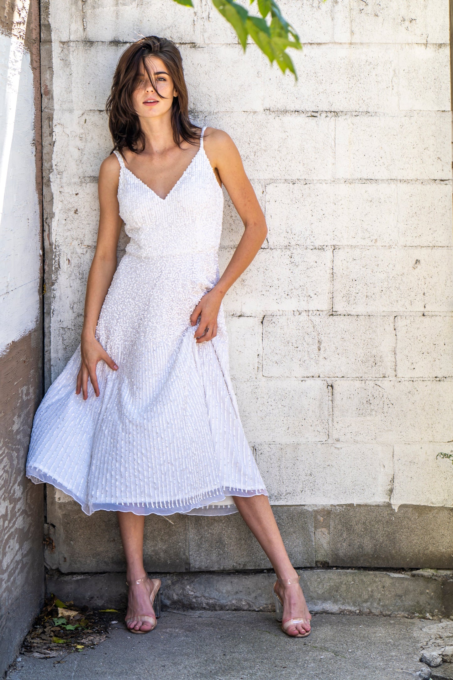Robe midi Lara Gemma ornée de perles