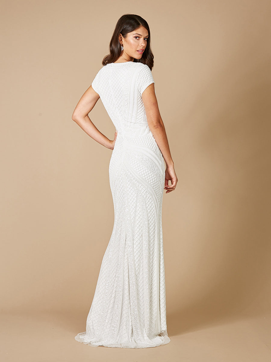 Robe de mariée ajustée ornée de perles Lara Flavia