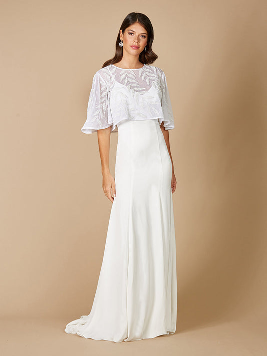 Cache-épaules de mariée Gilly Boho perlé à enfiler