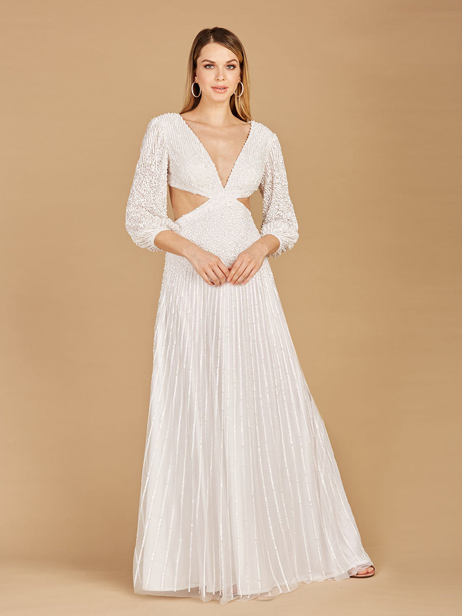 Langärmeliges Brautkleid mit Cut-Outs