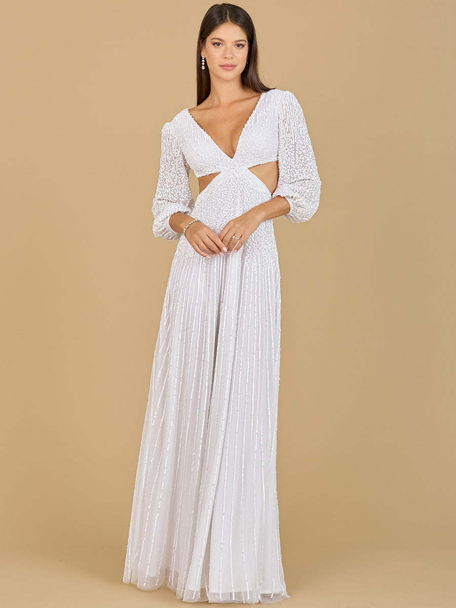 Langärmeliges Brautkleid mit Cut-Outs