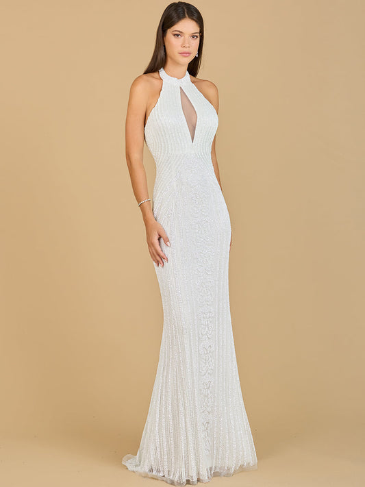Neckholder-Kleid mit Schlüssellochausschnitt