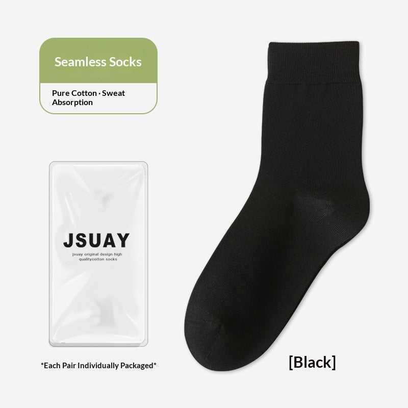 Men's Cotton Sweat-Absorbent Deodorizing And Antibacterial Mid-Calf Socks