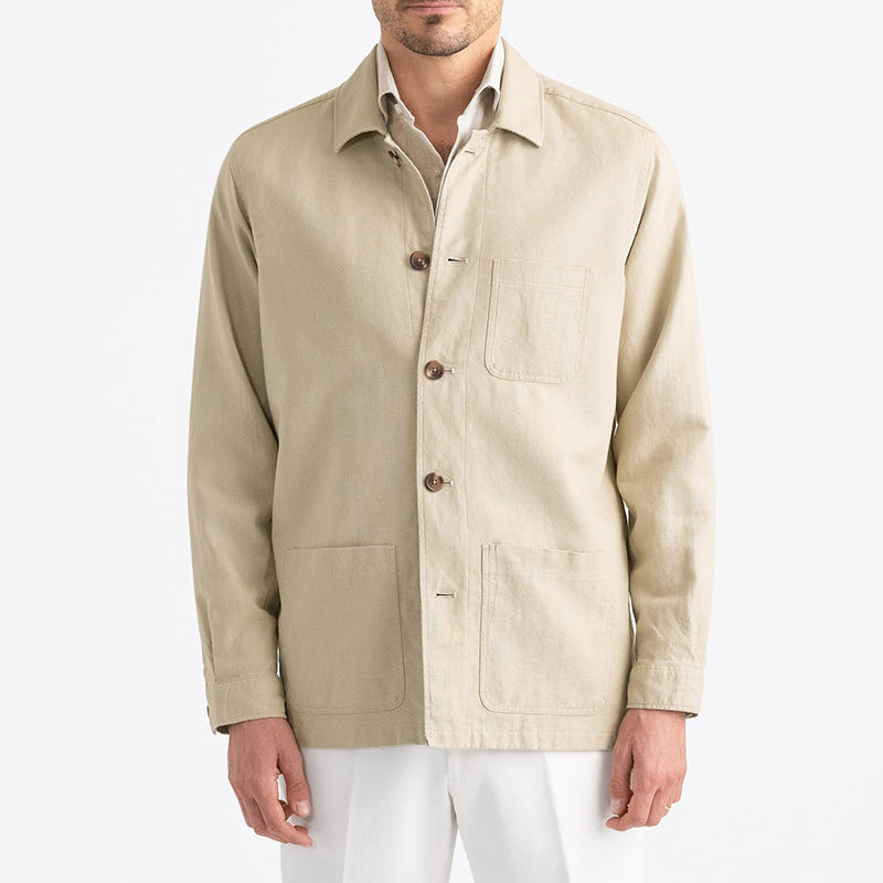 Casual And Minimalist Mens Lapel Jacket