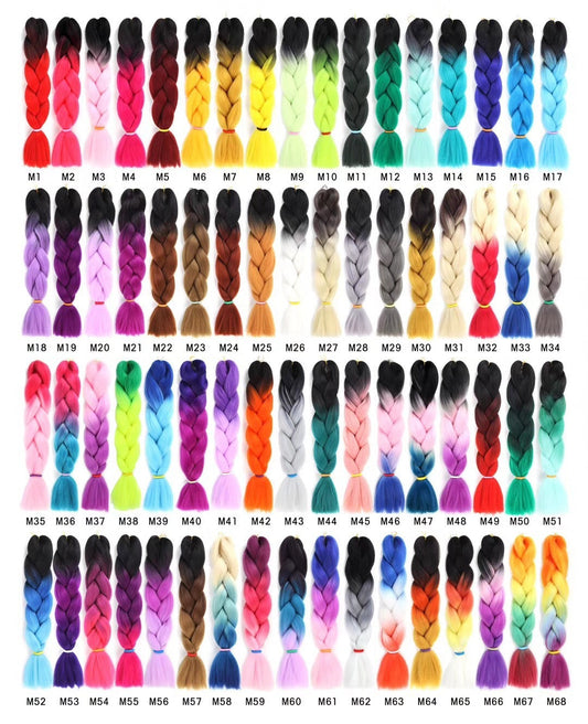 Colorful Ombre Braiding Hair Extensions 24" 100g