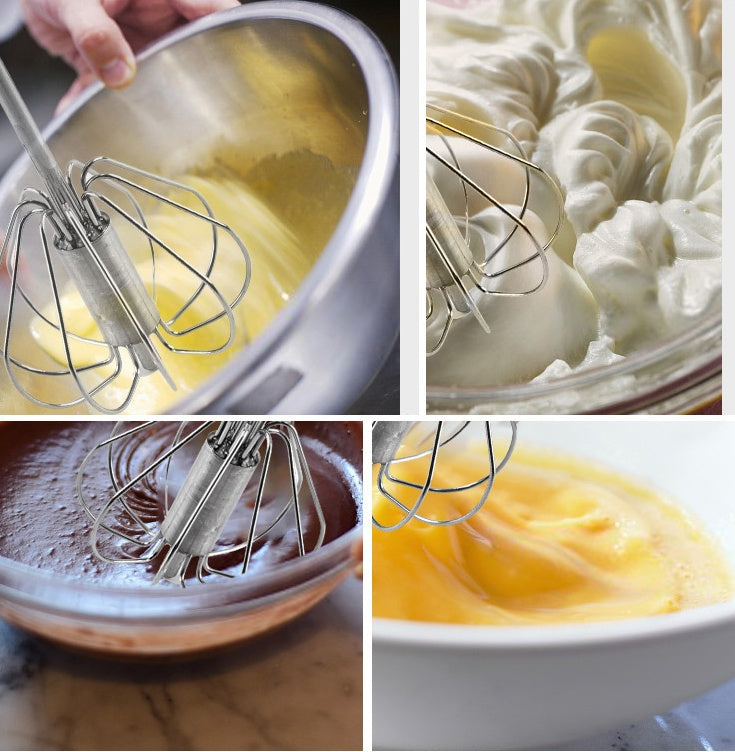 Stainless Steel Semi-Automatic Egg Beater Handheld