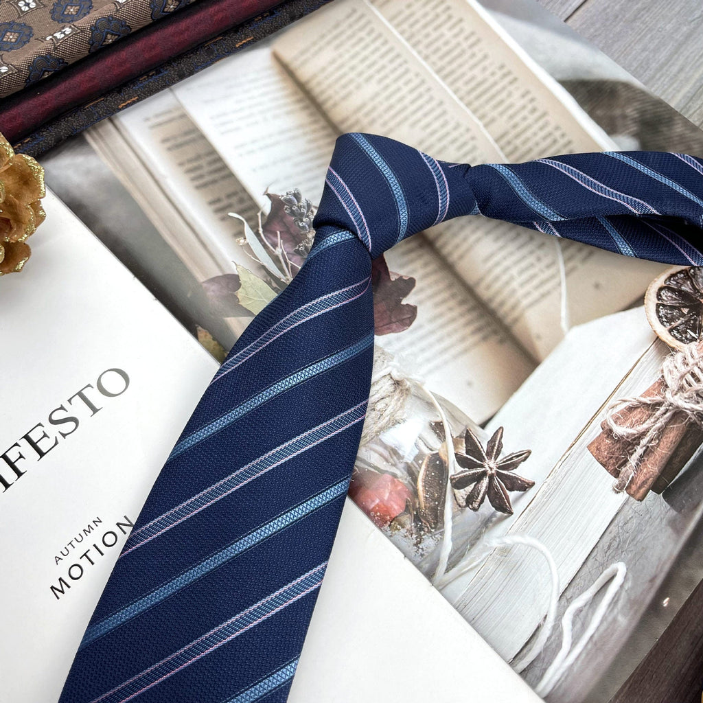 Retro Coffee Color Orange Red Striped Tie Hand Hit 8CM Men