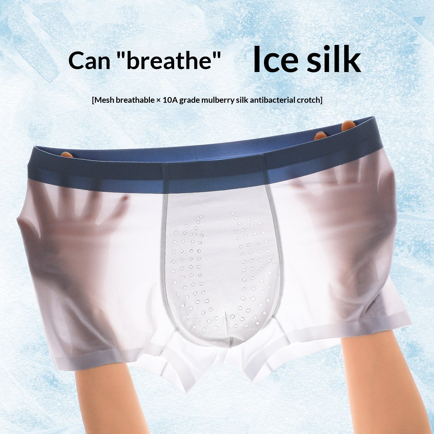 Mens Breathable Summer Thin Boxer Briefs Seamless Boxer Style